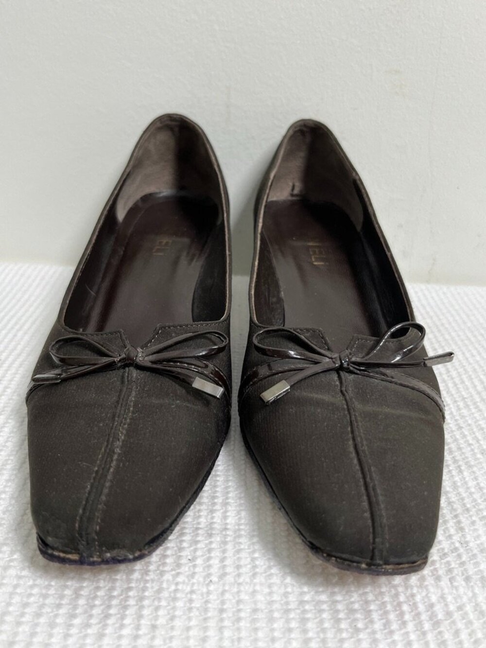 VANELI Pumps Women’s 7.5N Black Fabric Bow Heel Square Toe